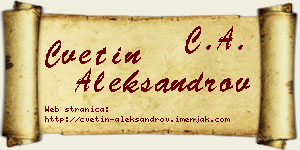 Cvetin Aleksandrov vizit kartica